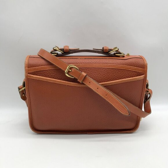 Dooney & Bourke Peanut Brown Pebbled Grain Leather Carrier Crossbody - Picture 2 of 11